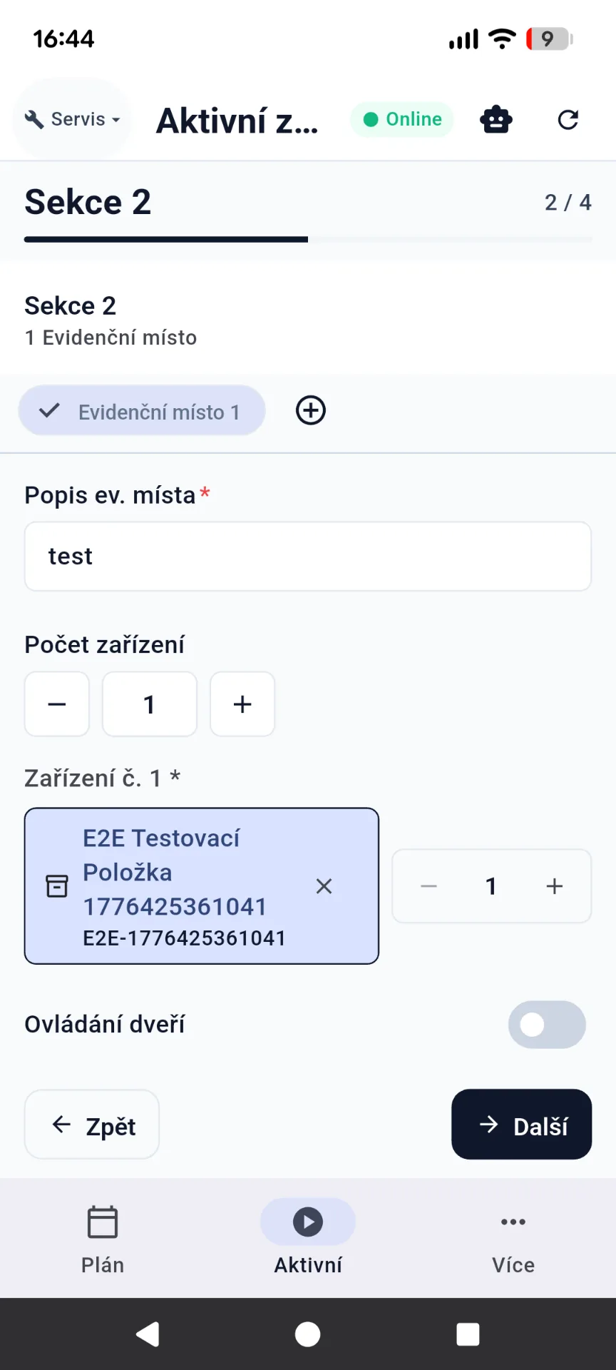 Servisní průvodce s checklistem v mobilní aplikaci Easyst